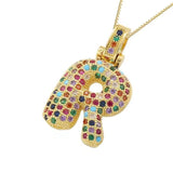 Multicolour Icy Bubble Letter Inital Necklace - ILLUSIVE JEWELS