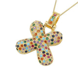Multicolour Icy Bubble Letter Inital Necklace - ILLUSIVE JEWELS