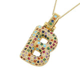 Multicolour Icy Bubble Letter Inital Necklace - ILLUSIVE JEWELS