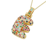 Multicolour Icy Bubble Letter Inital Necklace - ILLUSIVE JEWELS