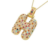 Multicolour Icy Bubble Letter Inital Necklace - ILLUSIVE JEWELS