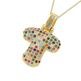 Multicolour Icy Bubble Letter Inital Necklace - ILLUSIVE JEWELS