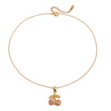 Pink CZ Cherry Necklace - ILLUSIVE JEWELS