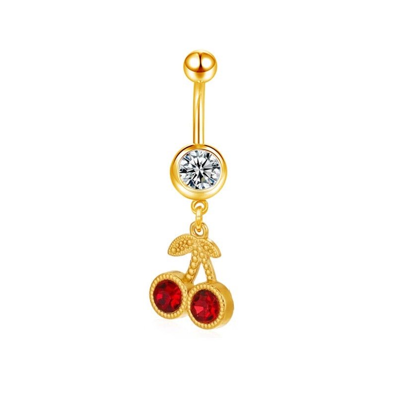 Red Cherry Belly Bar - ILLUSIVE JEWELS