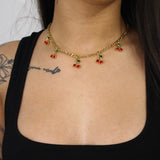 Red Cherry Charm Necklace - ILLUSIVE JEWELS