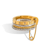 Sera Mixed Metal Stack It Ring - ILLUSIVE JEWELS