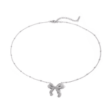 Silver Bow Necklace - ILLUSIVE JEWELS