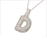 Silver Icy Bubble Letter Initial Necklace - ILLUSIVE JEWELS