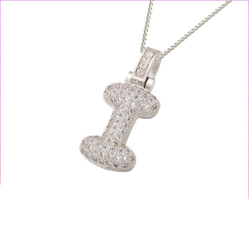 Silver Icy Bubble Letter Initial Necklace - ILLUSIVE JEWELS