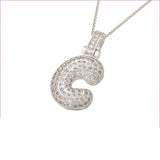 Silver Icy Bubble Letter Initial Necklace - ILLUSIVE JEWELS