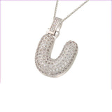 Silver Icy Bubble Letter Initial Necklace - ILLUSIVE JEWELS