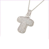 Silver Icy Bubble Letter Initial Necklace - ILLUSIVE JEWELS