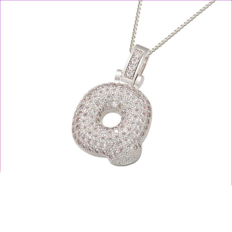 Silver Icy Bubble Letter Initial Necklace - ILLUSIVE JEWELS