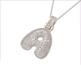 Silver Icy Bubble Letter Initial Necklace - ILLUSIVE JEWELS