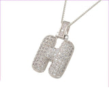 Silver Icy Bubble Letter Initial Necklace - ILLUSIVE JEWELS