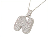 Silver Icy Bubble Letter Initial Necklace - ILLUSIVE JEWELS