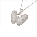 Silver Icy Bubble Letter Initial Necklace - ILLUSIVE JEWELS