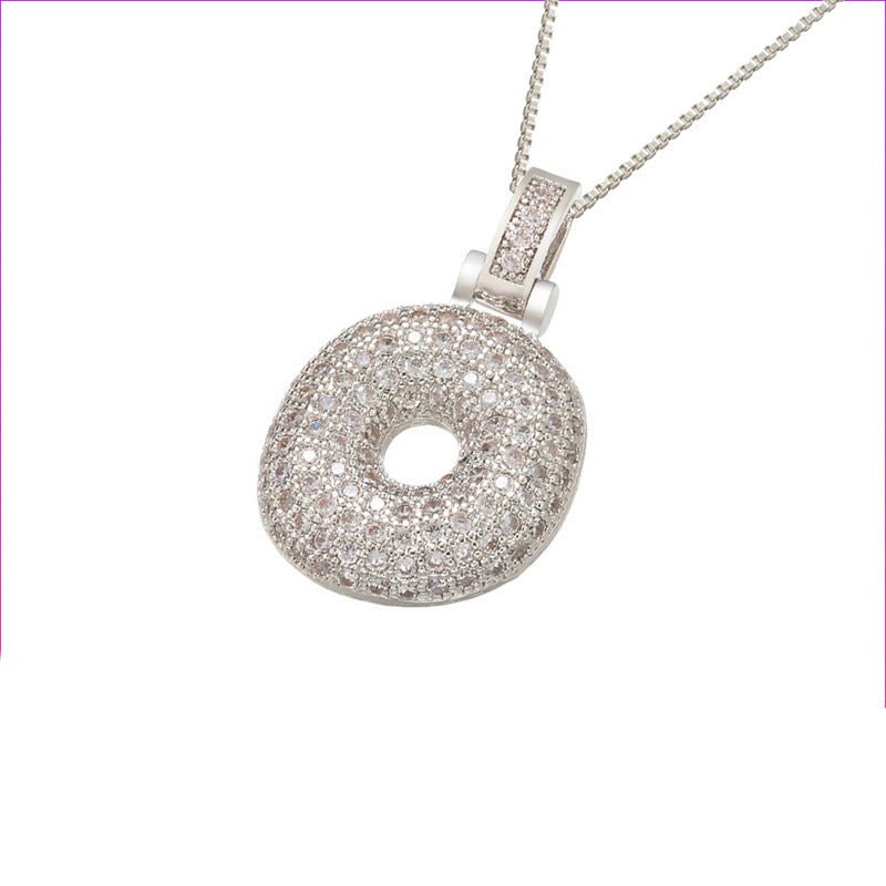 Silver Icy Bubble Letter Initial Necklace - ILLUSIVE JEWELS
