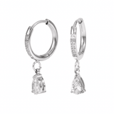 Silver Teardrop Huggie Earrings - ILLUSIVE JEWELS