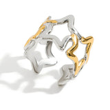Star Hollow Mixed Metal Ring - ILLUSIVE JEWELS