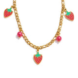 Strawberry Charm Necklace - ILLUSIVE JEWELS